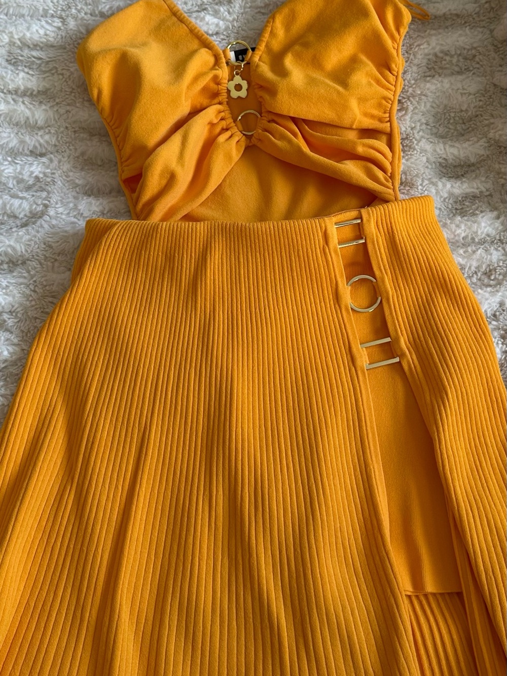 Sandro Yellow Knit Body Suit and Skort (set )